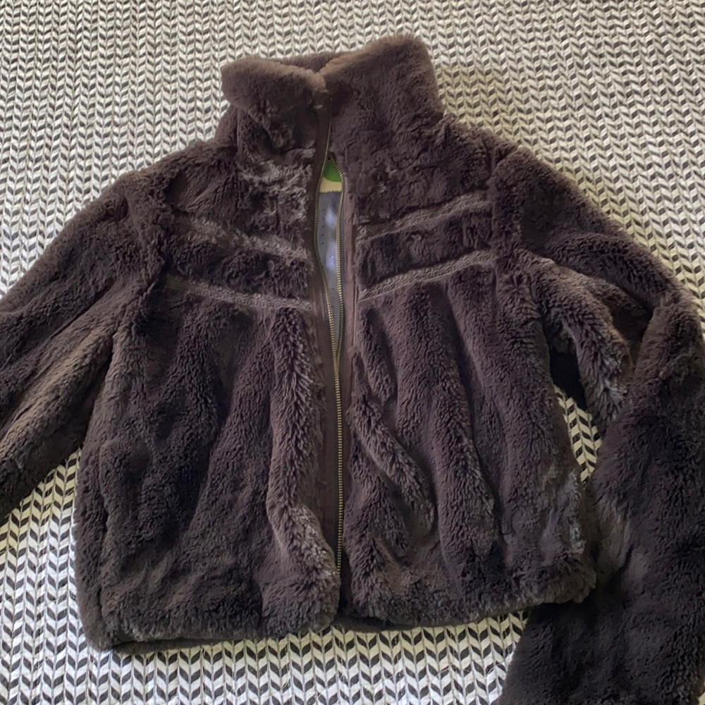 Anthropologie mega soft faux fur jacket